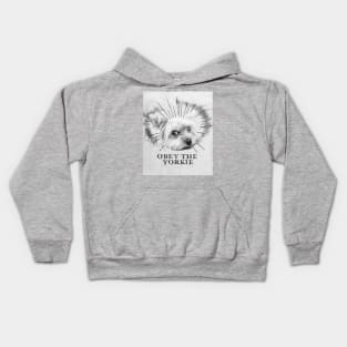 Funny Yorkie Design - Obey The Yorkie Kids Hoodie